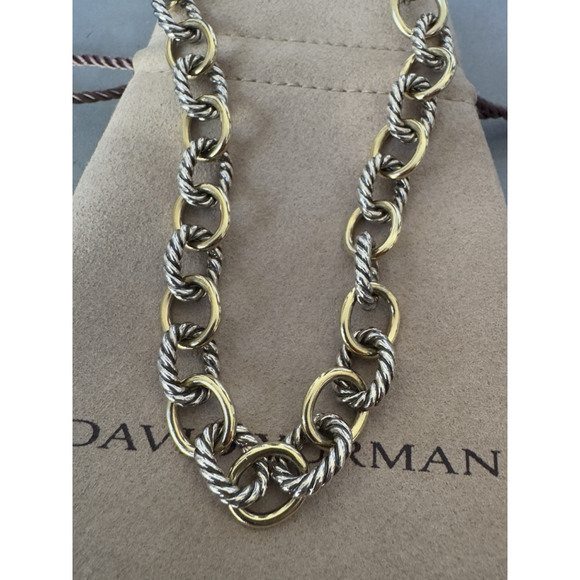 David Yurman Jewelry - David Yurman 18k Gold & Sterling Silver Oval Link Toggle Necklace 16.5"